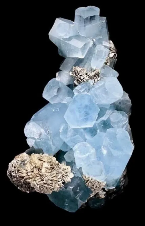 Close-up of aquamarine crystal structure